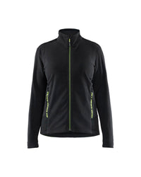 4766 Dames Microfleecevest - Zwart/High Vis Geel