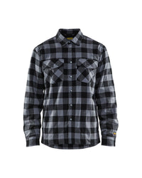 3225 Overhemd flanel gevoerd - Donkergrijs/Zwart