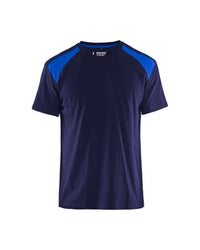 3379 T-shirt bi-colour - Marineblauw/Korenblauw