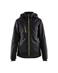 4972 Dames lichtgewicht winterjas - Zwart/High Vis Geel