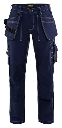 1545 Dames werkbroek met gereedschapszakken katoen - Marineblauw