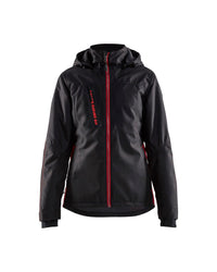 4972 Dames lichtgewicht winterjas - Zwart/Rood