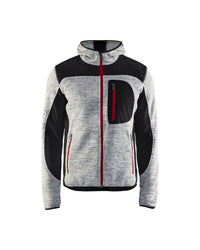 4930 Gebreid vest met softshell - Grijs mêlee/Zwart