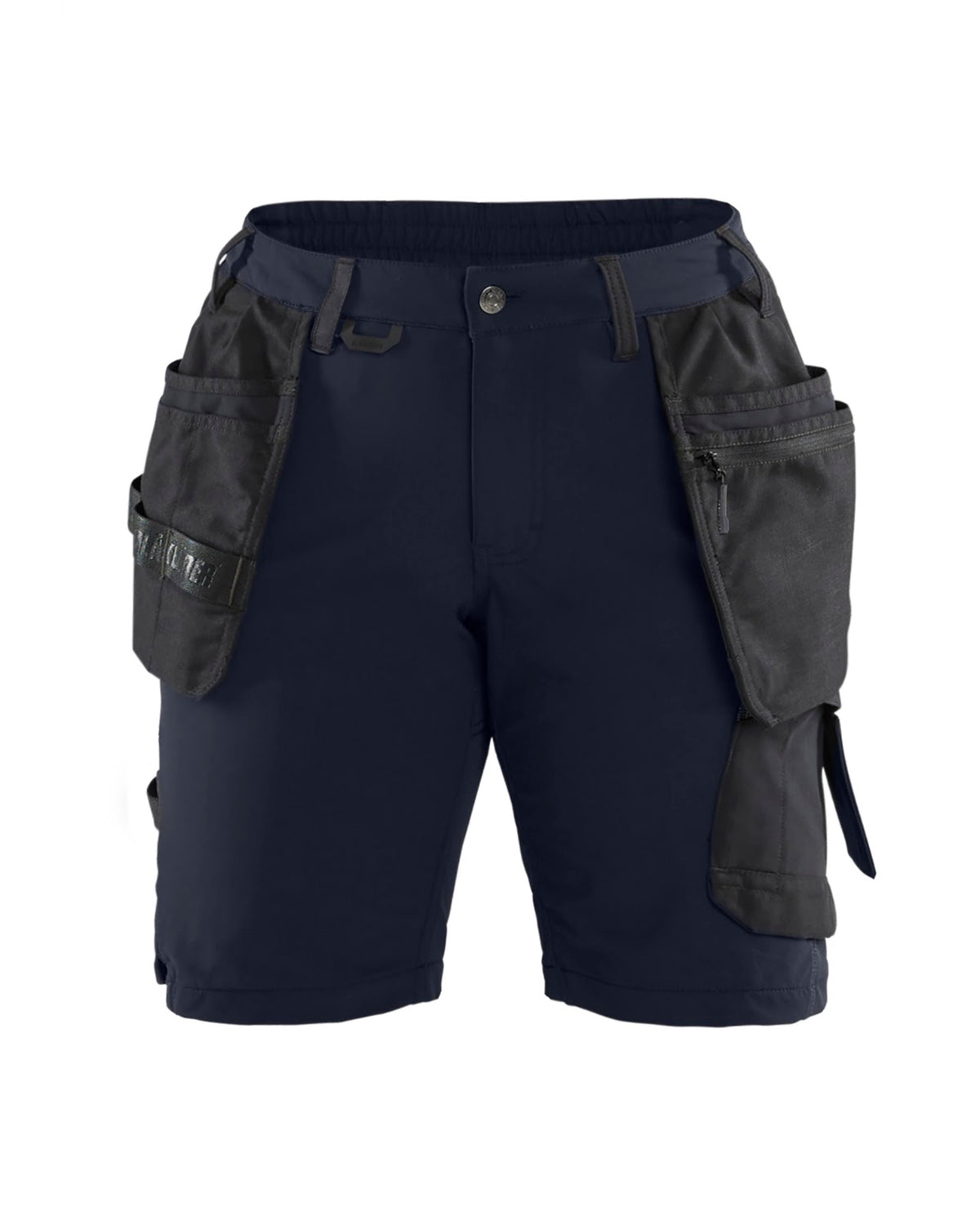 7183 Dames short 4-weg Stretch met gereedschapszakken - Donker marineblauw/Zwart