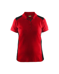 3390 Dames poloshirt - Rood/Zwart