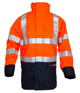 fluo oranje/marineblauw