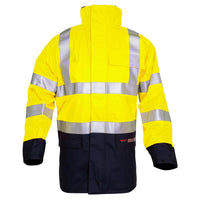 Magoma 2664 parka - fluo geel/marineblauw