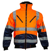 fluo oranje/marineblauw