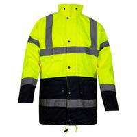 Alberto 0980 parka - fluo geel/marineblauw