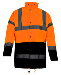 Alberto 0980 parka - fluo oranje/marineblauw