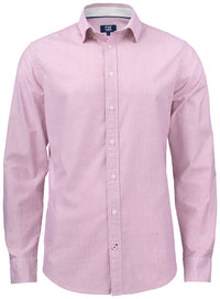 Cutter & Buck Belfair Oxford Shirt Men - Burgundy/wit gestreept