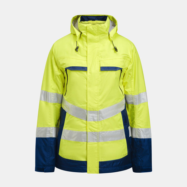 Jobman 1383 Hi-vis lined jacket - Geel/navy