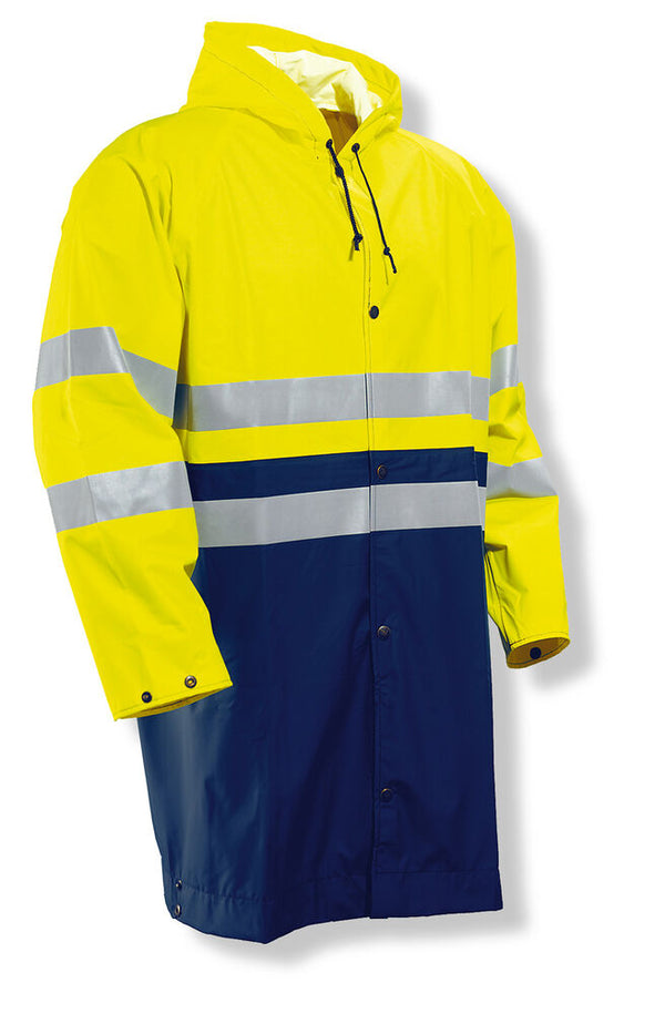 Jobman 1565 Hi-vis raincoat - Geel/navy