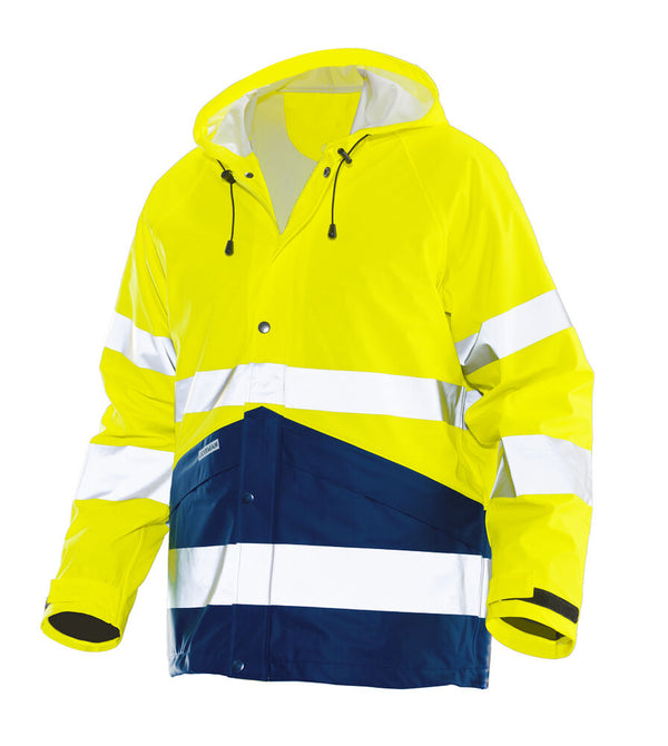 Jobman 1566 Hi-vis raincoat - Geel/navy