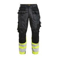 Jobman 2134 Hi-vis stretch trousers core hp grijs/geel - Donkergrijs/geel