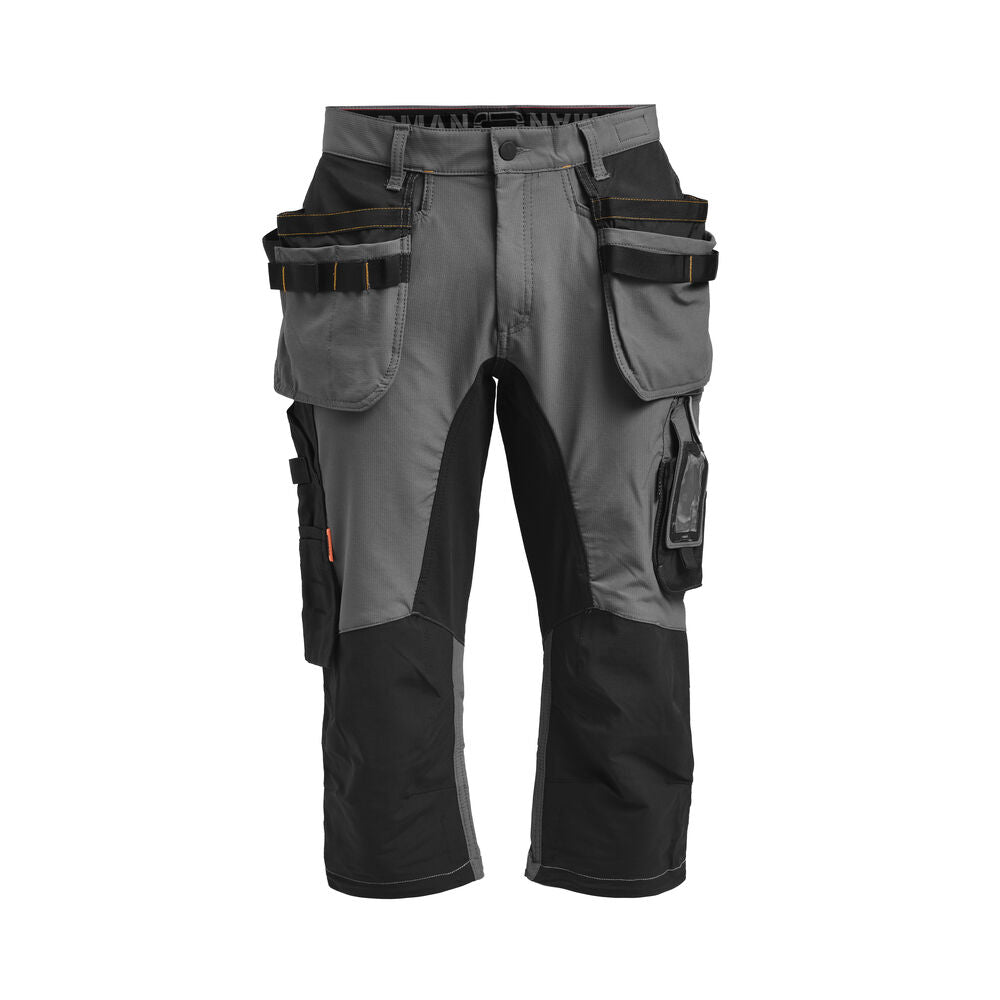 Jobman 2195 Stretch long shorts do.grijs/zwa - Donkergrijs/zwart