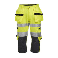 Jobman 2217 Hi-vis long shorts - Geel/navy