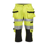 Jobman 2217 Hi-vis long shorts - Geel/zwart