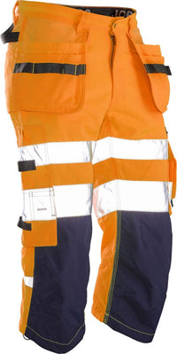 Jobman 2217 Hi-vis long shorts - Oranje/navy