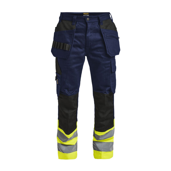 Jobman 2277 Hi-vis trousers hp navy/geel - Navy/zwart