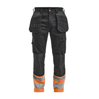 Jobman 2277 Hi-vis trousers hp navy/geel - Zwart/oranje