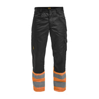 Jobman 2314 Hi-vis service trousers navy/geel - Zwart/oranje