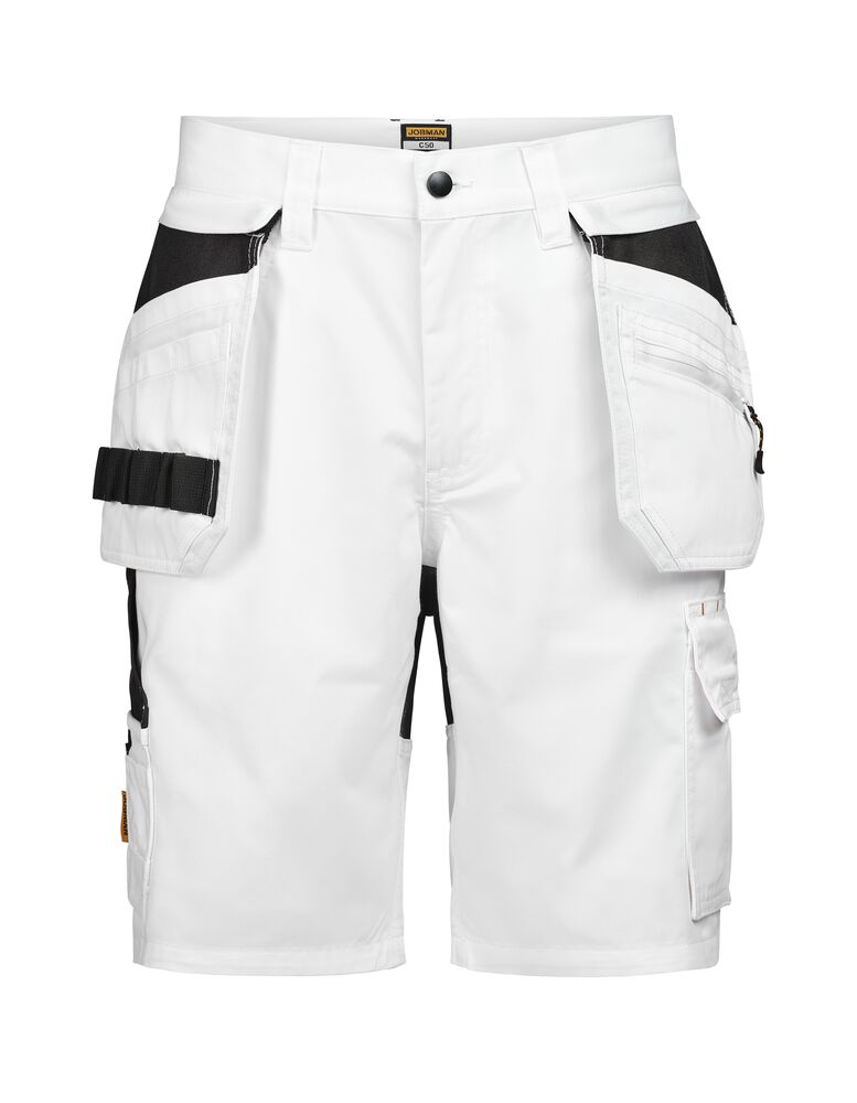 Jobman 2336 Semi Stretch Shorts HP - Wit/zwart