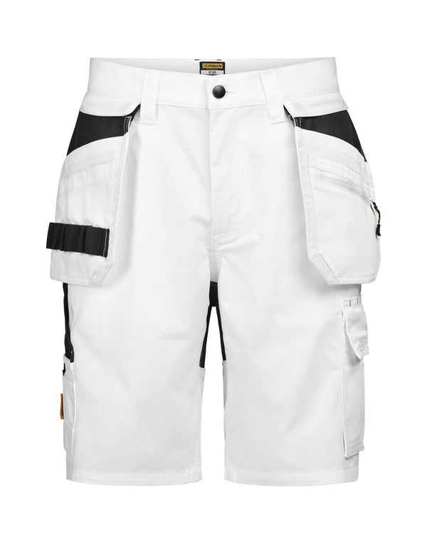 Jobman 2336 Semi Stretch Shorts HP - Wit/zwart