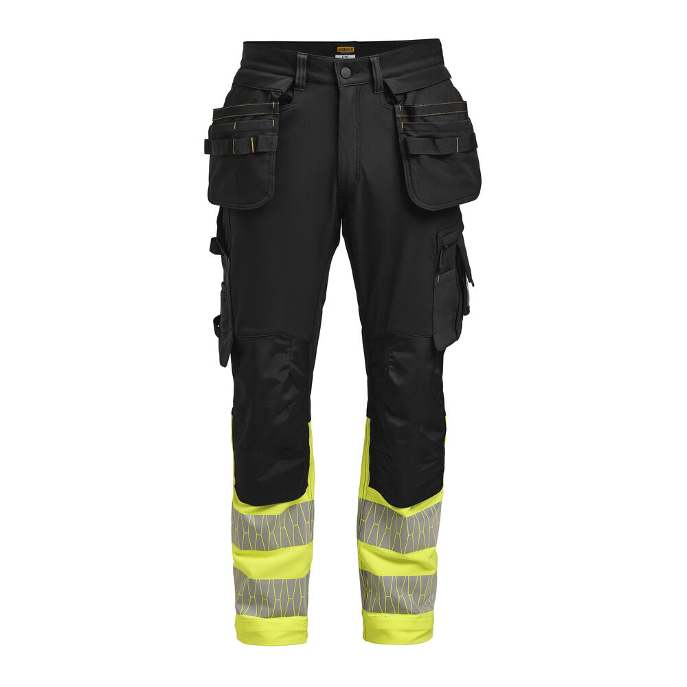 Jobman 2392 Hi-vis trousers stretch hp - Zwart/geel