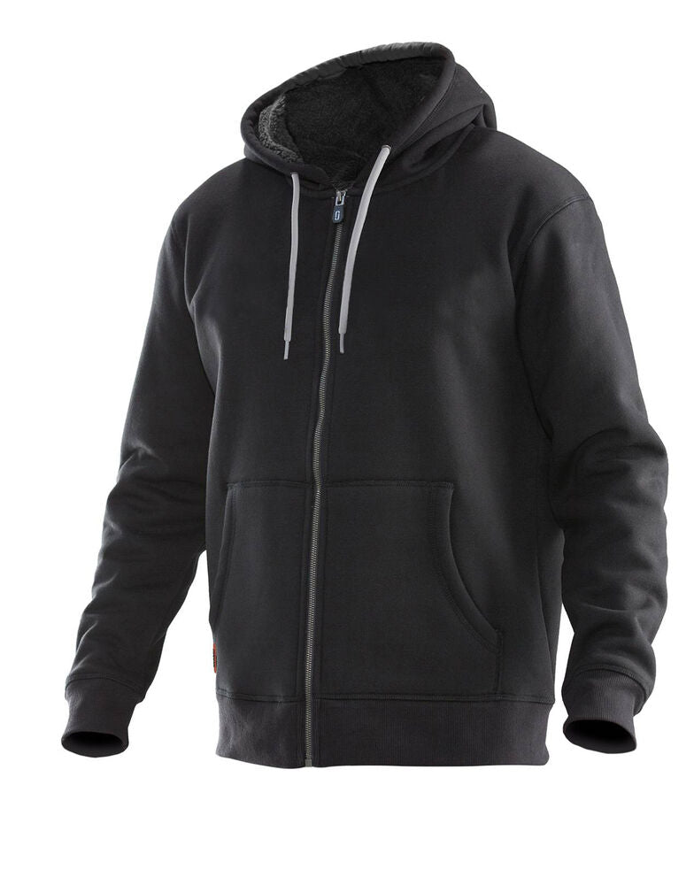 Jobman 5155 Vintage hoodie lined zwart/grijs - Zwart/donkergrijs