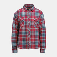Jobman 5157 Flannel shirt lined - Rood/blauw