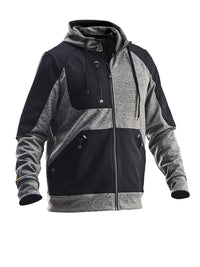 Jobman 5303 Hoodie spun dye zwart melange/zwart - Zwart mel./zwart
