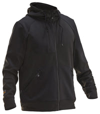 Jobman 5303 Hoodie spun dye zwart melange/zwart - Zwart/zwart