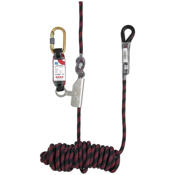 Huntington 4111 rope Grab valstopapparaat met valdemper en lijn - zwart/rood