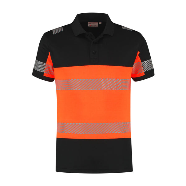 Santino Poloshirt Heda - Black / Fluor Orange
