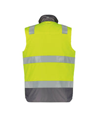 Bilbao 350100 hogezichtbaarheidsbodywarmer - Fluogeel/Cementgrijs