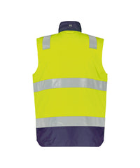 Bilbao 350100 hogezichtbaarheidsbodywarmer - Fluogeel/Marineblauw