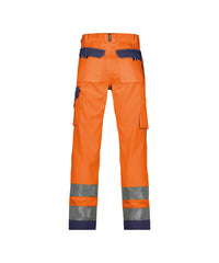 Buffalo 200431 hogezichtbaarheidsbroek met kniezakken (PESCO74) - Fluo-oranje/Marineblauw