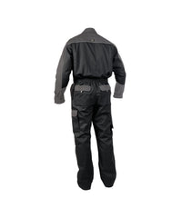 Cannes 100286 tweekleurige overall met kniezakken - Zwart/Cementgrijs