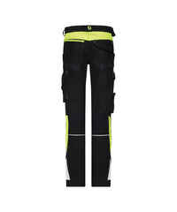 Canton Women 201136 werkbroek met stretch en kniezakken voor dames - Zwart/Fluogeel