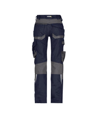 Dynax Women 201001 werkbroek met stretch en kniezakken voor dames - nachtblauw-antracietgrijs