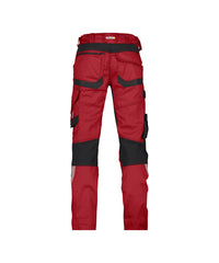 Dynax Women 201001 werkbroek met stretch en kniezakken voor dames - rood-0683-zwart
