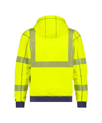 Evans 300380 hogezichtbaarheidshoodie  - Fluogeel/Marineblauw