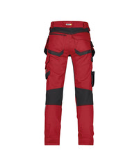 Flux 200975 holsterzakkenbroek met stretch en kniezakken - Rood/Zwart