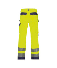 Glasgow 200899 hogezichtbaarheidsholsterzakkenbroek met kniezakken - Fluogeel/Marineblauw