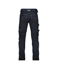 Kyoto 201084 stretch werkjeans met kniezakken - Jeansblauw/Zwart