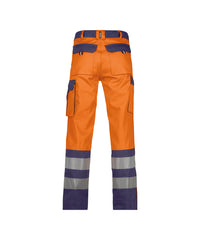 Lancaster 200612 hogezichtbaarheidsbroek (PESCO74) - Fluo-oranje/Marineblauw