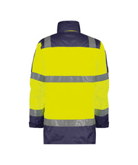 Limasol 500132 hogezichtbaarheidswinterparka - Fluogeel/Marineblauw