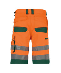 Lucca 250059 hogezichtbaarheidsshort - Fluo-oranje/Flessengroen