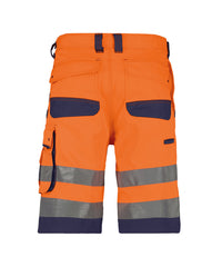 Lucca 250059 hogezichtbaarheidsshort - Fluo-oranje/Marineblauw